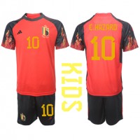 Camisa de Futebol Bélgica Eden Hazard #10 Equipamento Principal Infantil Mundo 2022 Manga Curta (+ Calças curtas)